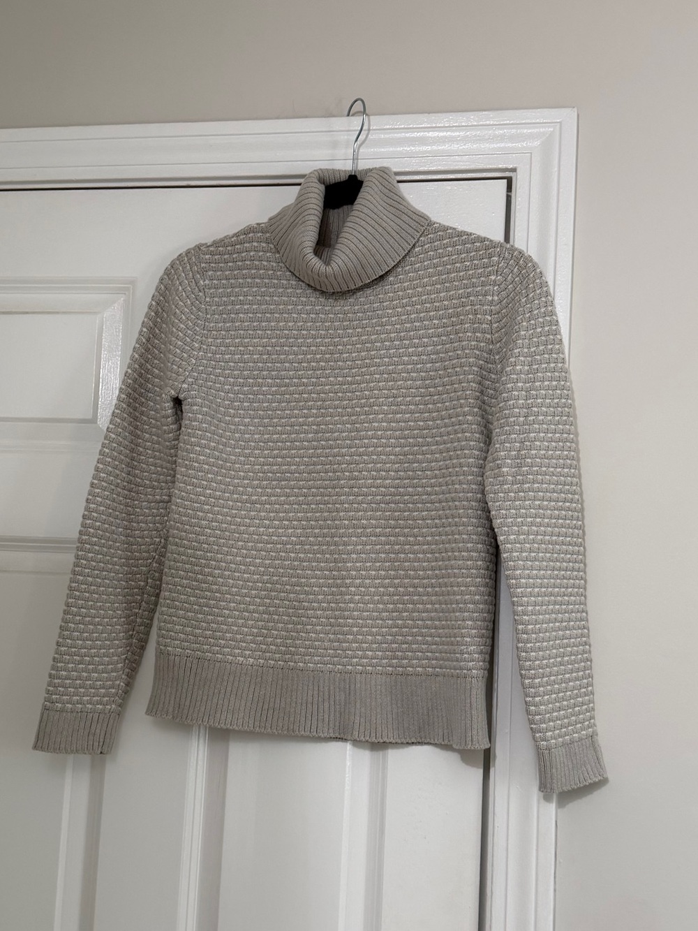 J. Crew Cream Textured Turtleneck Sweater